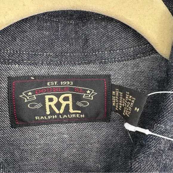 RRL By Ralph Lauren Slim Fit Denim Western Shirt Rinse Medium